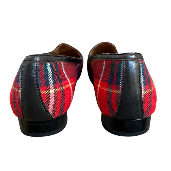 Bettye Muller Women's Red Tartan Plaid Loafers Flats Size 6 - Picture 12 of 13